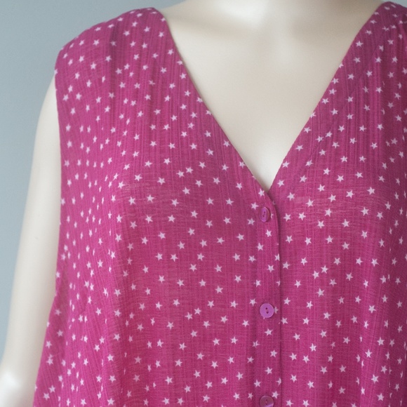 Torrid 5 Magenta Star Print Tank Top - Picture 8 of 13